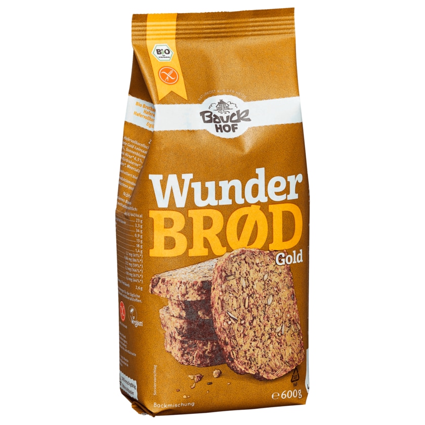Bauckhof Bio Wunder Brød Gold glutenfrei 600g